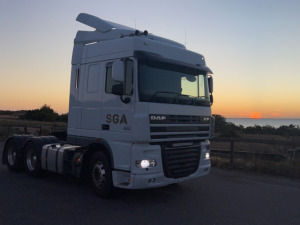 SGA DAF Truck at sunset